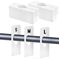 ZOOFOX 80 Pack Clothing Rack Size Dividers, White Blank Hangers Dividers, Rectangular Closet Dividers for Home and Cloth Stor