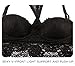LastFor1 Women's Bras Sexy Embroidered Lace Racerback Thin Cup Bralettes Wirefree Plus Size (XL, Black)