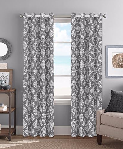 Colordrift Eliza 54 x 84 Inches Curtain with Grommet Finish - Gray