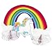 My Shoppe Rainbow Unicorn Birthday Party Supplies Pack Bundle Kit Includes Dinner Plates, Dessert Plates, Cups, Large and Small Napkins, Table Covers and Centerpiece - Serves 16 People