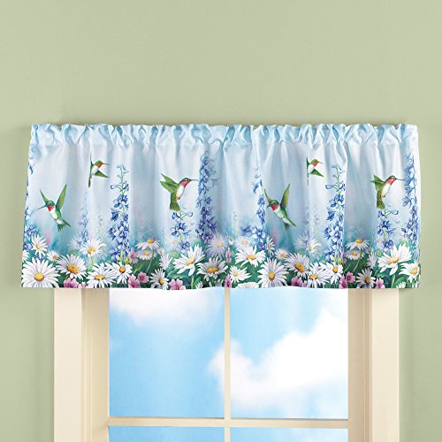 Collections Etc Garden Bliss Hummingbird Rod Pocket Window Valance