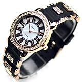 Geneva Polyurethane Fashion Crystal Women's Watch