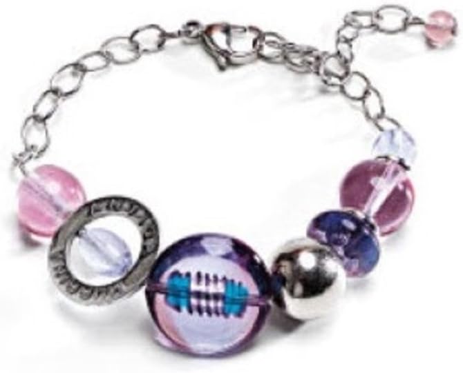 Antica Murrina Just Collection Marvelous Bracelet Decorated with Purple and Light Purple Murano Glass Beads; Handmade in Italy