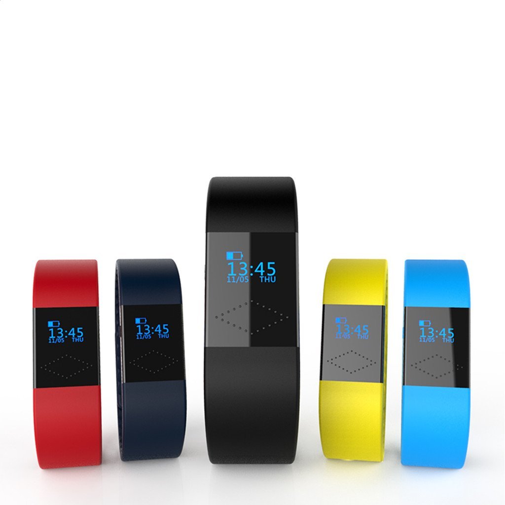 YIDA sed4f WB02 Smart Bracelet, Pedometer Calorie Sleep Monitor, Call Reminder, Remote Camera, Waterproof, Bluetooth, Wristband Fitness Tracker - Dark blue