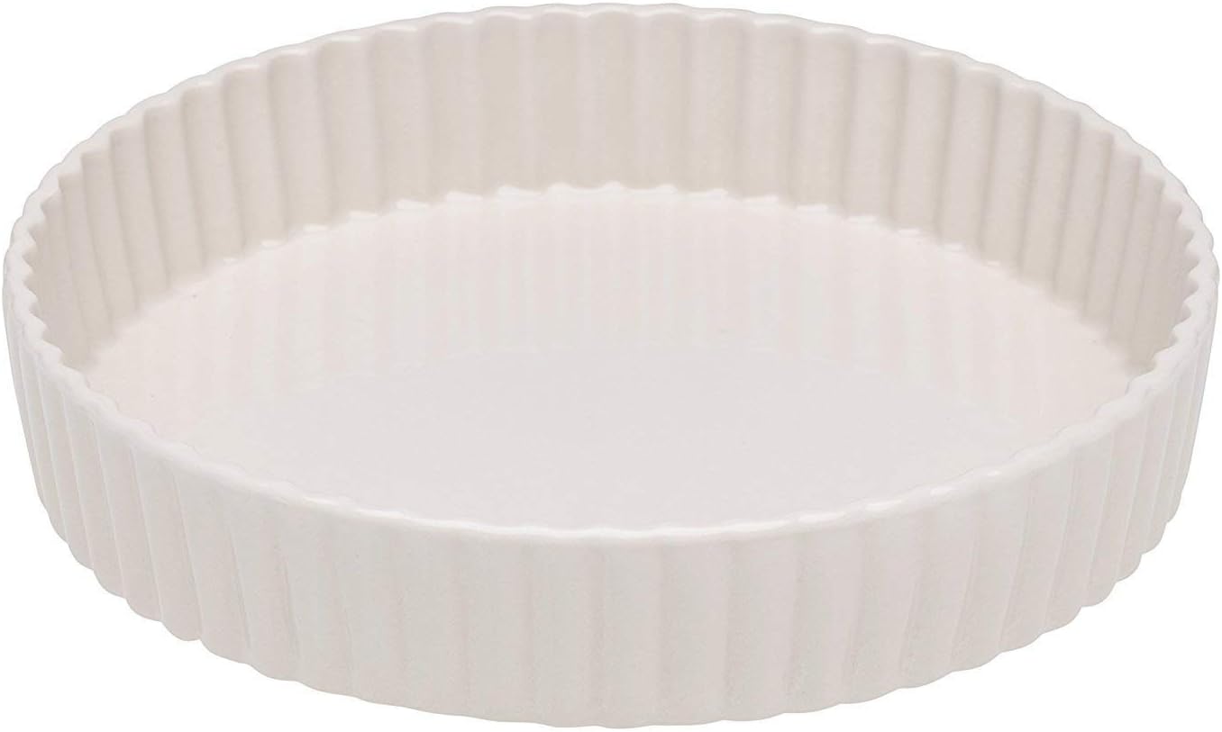 White Flan Pie Quiche Dish Stoneware 23cm 9 Made In Uk Oven Freezer Microwave Safe Amazon Co Uk Kitchen Home