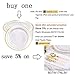 I00000 60pcs Plastic Gold Plates,10.25 inch Gold Rimmed Dinner Plates, White Disposable Plates, Parties or Wedding