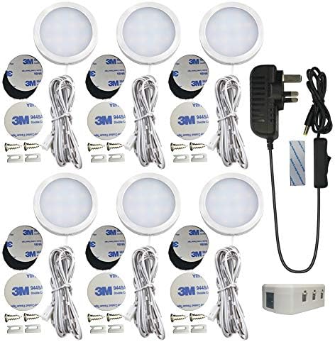 LED Puck Lights Under Kitchen Cabinet Lighting(3 Ways to Install), 6 Pack