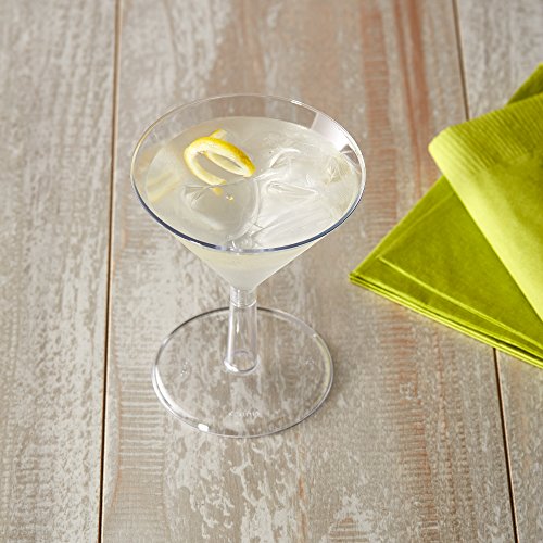 WNA Petites 24 Count Plastic Martini Glasses, Clear, 2 oz - Thumbnail 2
