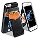 iPhone 6S Plus Case, SAMONPOW Faux Leather Cover with Back Flip Stand Feature iPhone 6 Plus Wallet Case ID Credit Debit Card Slot Holders Protective Shell for iPhone 6/6S Plus 5.5 Inch - Black