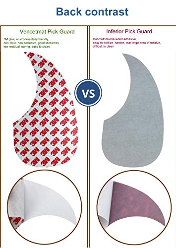 Vencetmat Acoustic Guitar Pickguard Anti-Scratch Guard Plate Perfect Replacement, Self Adhesive Tear or Bird Shape Pick guards various color, Cool Guitar Accessories Gifts (1 Pack, Pearl Black)