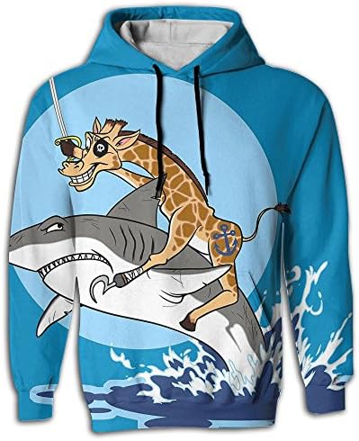 Frouren Pirate Giraffe Riding Shark Jumping From Water Men/Youth Sweater Shirt
