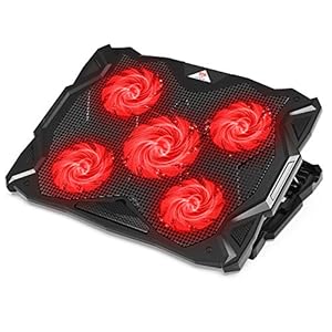 CP3 Laptop Cooling Pad 5 Quiet Fans Laptop Cooler, Support Up to 17.3 Inch Heavy Duty Notebook, Gaming Laptop Cooling…