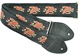 Souldier Custom GS0079BK05BK Handmade Dragon Guitar Strap, Red Gold