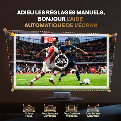 Aurzen EAZZE D1 GTV Projector with Google TV, 4K Supported, with WiFi and Bluetooth, Officially Licensed Netflix, Auto Focus & Keystone, DoIby Audio, Zoom, Native 1080P (White)
