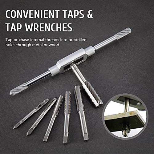 60 PCS Tap and Die Set Metric and Standard Sizes Included Tap Die Kit