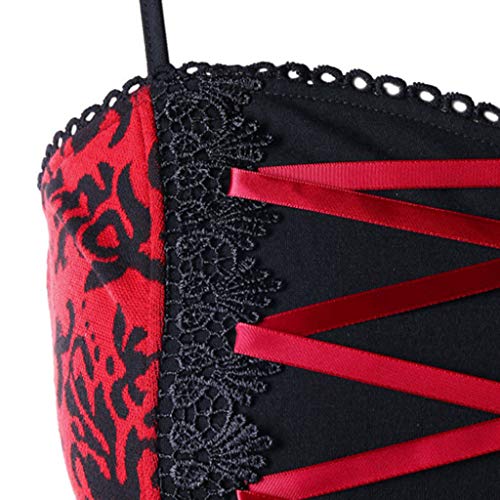 Vintage Party Dress for Women,Chaofanjiancai Sexy Sleeveless Gown Vintage Strappy Lace Up Flare Dress - Thumbnail 4