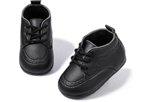 ohsofy Infant Baby Boy Oxford Shoes PU Leather Loafers Rubber and Soft Sole Wedding Dress Shoes Toddler Girl Baby Walking Shoes