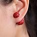 Sexy Sparkles Clay Earrings Double Sided Ear Studs Round Pave Rhinestone with Stoppers