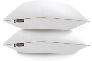 Makimoo Premium 2-Pack Sleeping Pillow, Bed Pillow, Super Soft Down Alternative with Washable Covers, Microfiber Filling, Set of 2 (White, Queen)