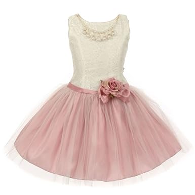 dusty pink flower girl dresses uk