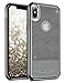 iPhone X Case, BENTOBEN Clear Black Glitter Bling Soft TPU Cover Shockproof 2 in1 Hybrid PC Slim [Support Wireless Charging] Protective Phone Case for iPhone X / 10 2017 (5.8 inch), Black