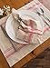 DII French Stripe Tabletop Collection Farmhouse Style Dining Table Linen Napkin Set, 20x20, Taupe/Red, 6 Piece