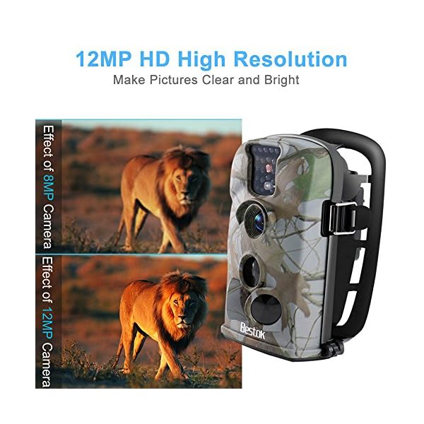 Bestok Wildkamera Fotofalle Full HD 12MP Jagdkamera Wasserdichte Gartenkamera mit Bewegungsmelder Vision Infrarote 20m… – Bild 3