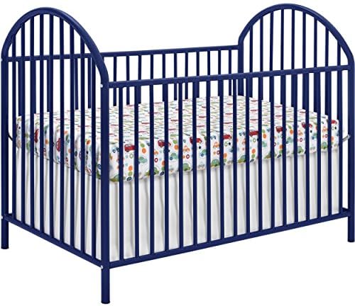 Navy Blue Powder Coated Solid Metal Baby Crib