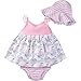 Gerber Baby Girls 3-Piece Sundress, Diaper Cover and Hat Set, Sailboats, 0-3 Months