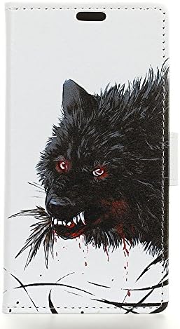 Acer Liquid X2 Case,New Hand Painted Slim Folio / Flip Pu Leather wallet With card slots Stand TPU Bumper Back Phone Cover (Wolf)