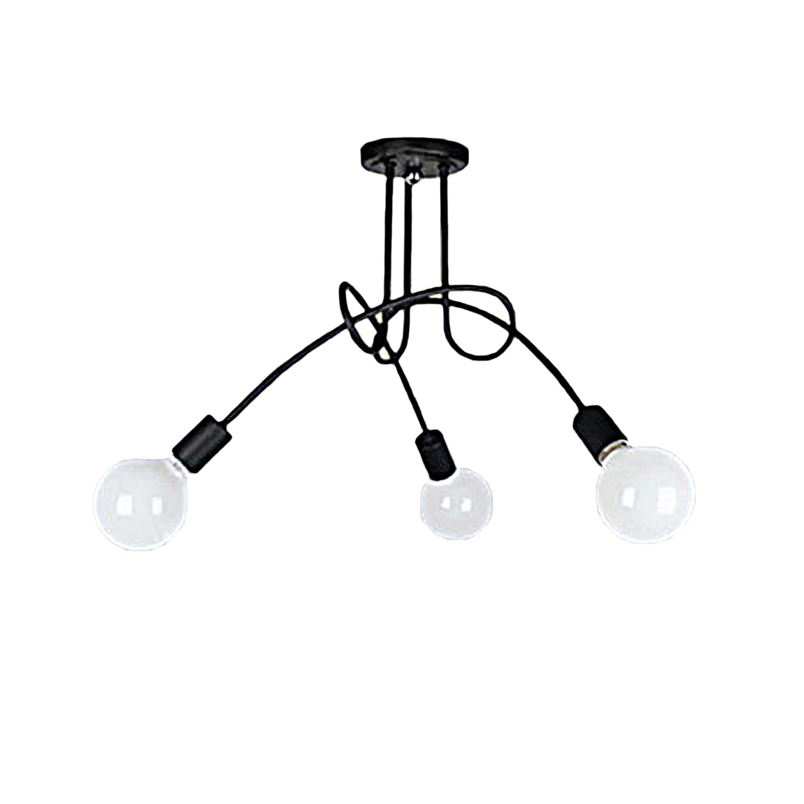 Retro Loft Industrial Chandelier Sputnik Ceiling Light Pendant Lamp for Kitchen Dining Room Living Room (Black-3 Lights)