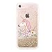 uCOLOR for iPhone 6S Plus 6 Plus Case iPhone 7 Plus 8 Plus Case Gold Glitter Floral Unicorn Waterfall Clear Protective Case for iPhone 6S Plus/ 6 Plus (5.5
