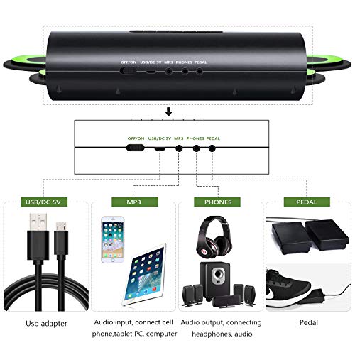 Electronic Drum Set, Longruner Foldable Roll Up Drum Kit with 7 Drum Practise Pads, 2 Foot Drum Pedals, 2 Drum Sticks, Headphone Jack, Best Birthday Christmas Gift for Kids Children Starters - Thumbnail 6