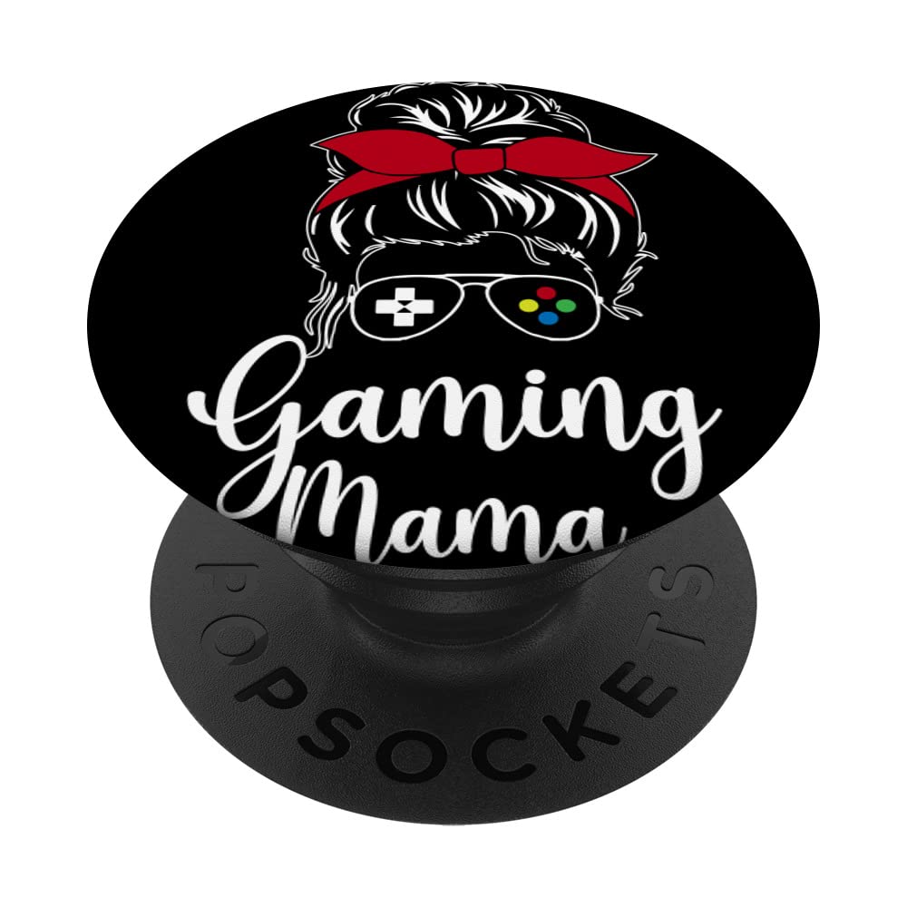 Gaming Mama Bandana Messy Bun Sport Mother's Day PopSockets Swappable PopGrip