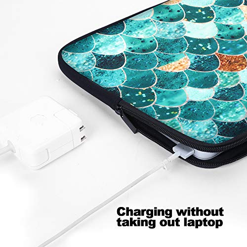 image for Holilife Laptop Sleeve Mermaid Scale, Neoprene Elegant Protective Note