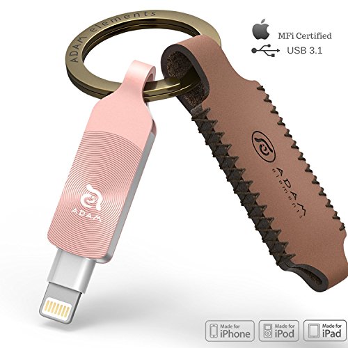 ADAM elements iKlips DUO+ Lightning / USB 3.1 Dual-Interface Flash Drive (64GB, Rosy Bronze (Rose Gold))