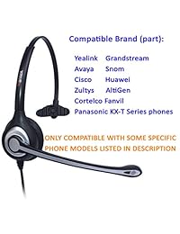 wantek auriculares con micrófono con cancelación de ruido para Yealink T42 Avaya 1608 9640 Cisco 7905 7911 Grandstream GXP1400 Snom 870 Huawei C58 AltiGen IP805 Panasonic KXT teléfonos IP