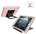 iPad 5th Generation Case, iPad 9.7 2017 Case, Hocase Shockproof Dual Layer Hard Shell Rubber Bumper Protective Case with Flower Vine Pattern and Kickstand for iPad Model A1822/A1823 - Rose Gold/Grey