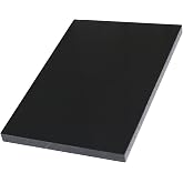 High-Density Polyethylene (HDPE) Plastic Sheet (1, Black, 8" X 12"X 1/2")