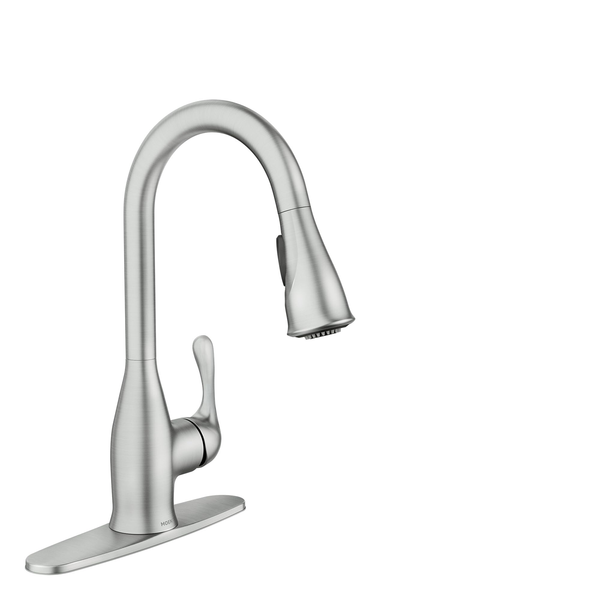 Photo 1 of Moen Kaden Spot Resist Stainless One-Handle Transitional Kitchen Pulldown Faucet with Reflex and Power Clean Spray Technology, 87966SRS