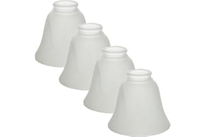 LIGHTACCENTS 4-Pack Ceiling Fan Light Covers -white Alabaster Glass Shade Lamp Replacement Kit For Ceiling Fan Light Kits. Glass Lamp Shade Replacement Used For Ceiling Fan Globe Replacement