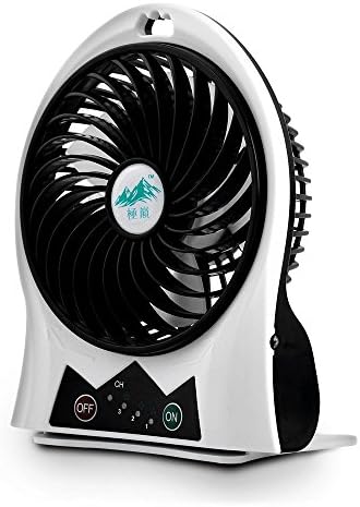 Portable Rechargeable Mini USB Battery Desktop Fan With 3 Speeds LED Light Personal Cooling for Traveling Hiking Fishing Camping
