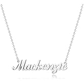Hidepoo Mackenzie Necklace - 18K Gold Plated Name Necklace Mackenzie for Women Jewelry - Silver Name Necklaces