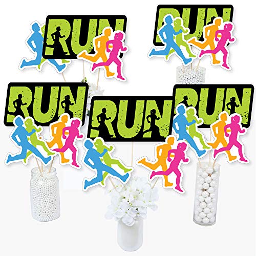 Set The Pace - Running - Track, Cross Country or Marathon Party Centerpiece Sticks - Table Toppers - Set of 15