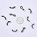 Pandahall 200pcs Adjustable Eyeglass Holders Chain Strap Holder Rubber Loop Coil Ends Beaded Jewelry Findings Black 20x5mm