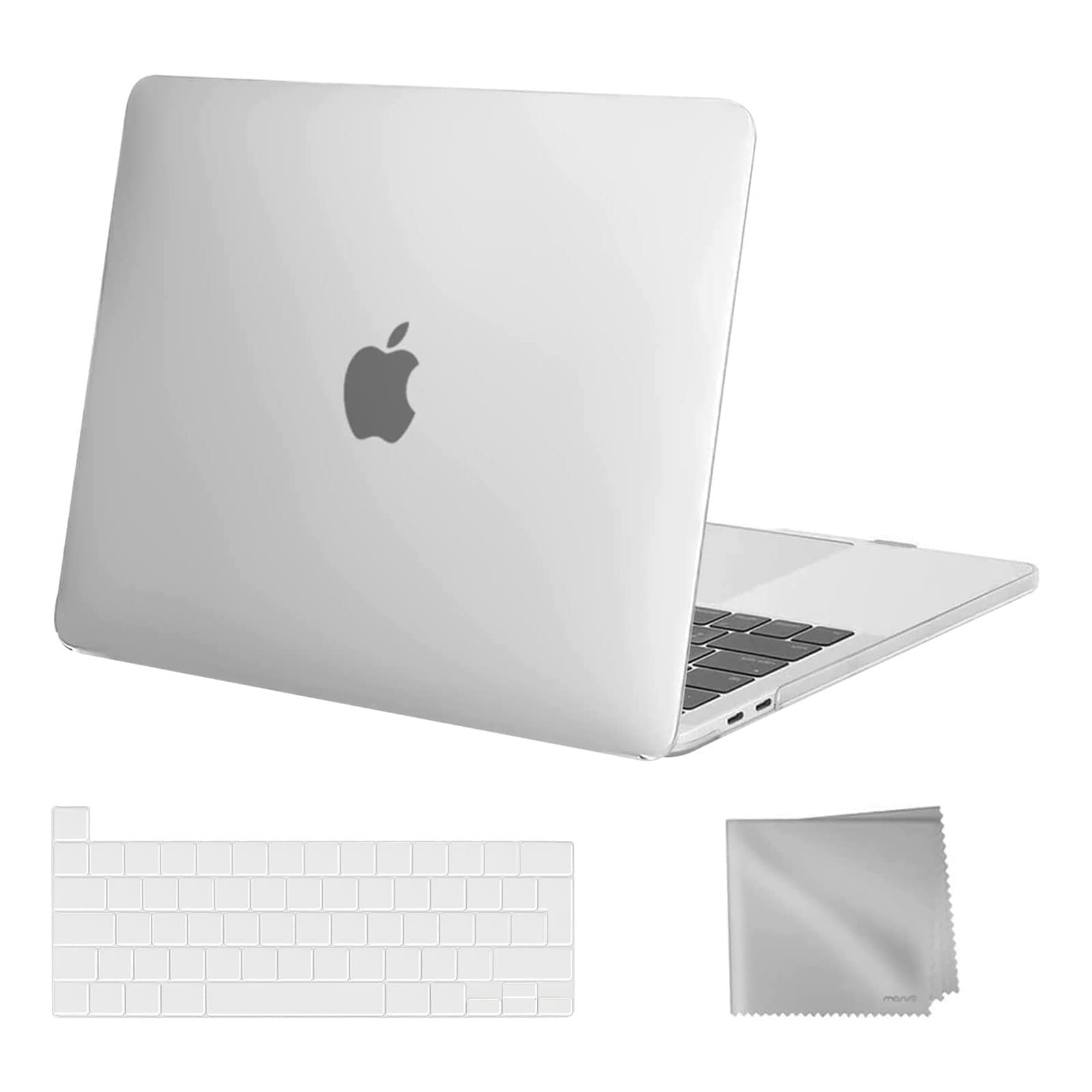 MOSISO Compatible with MacBook Pro 13 inch Case M2 M1 2026 2025 2024 2023 2022-2016 A2338 A2289 A2251 A2159 A1989 A1706 A1708, Plastic Hard Shell Cover & Keyboard Skin & Wipe Cloth, Frost