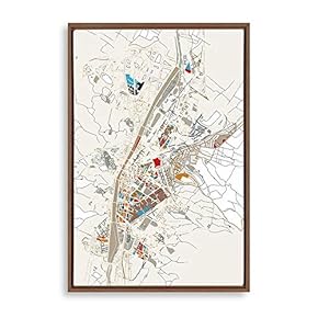 signwin Framed Canvas Wall Art World City map...