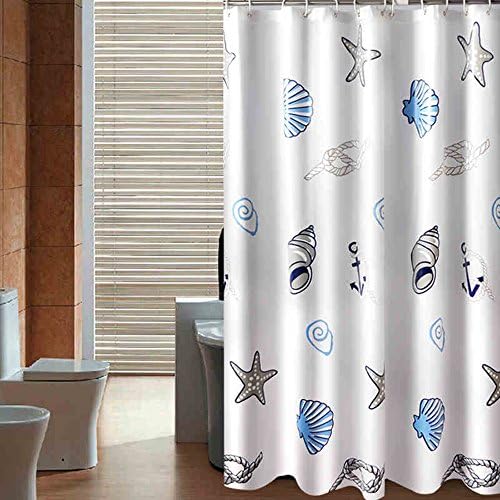 Fashionmall2015 Anchor &amp; conch shells Waterproof Shower Curtain with Hooks (72-Inch by 78-Inch)