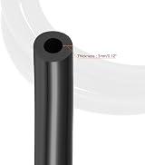 sourcing map Vacuum Silicone Tubing 6mm ID 12mm OD 3mm Wall 1.5m Black Engine view 3
