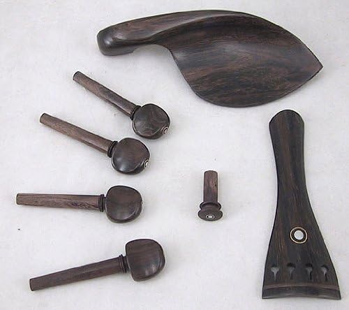 Hand Made Inlay Rosewood Violin Parts (Pegs, Chinrest, Tailpiece, Endpin) 4/4 Full Size